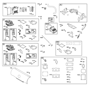 Cylinder Head Group Diagram and Parts List for 613477-0278-J1 400000 - 699999 Briggs and Stratton Engine